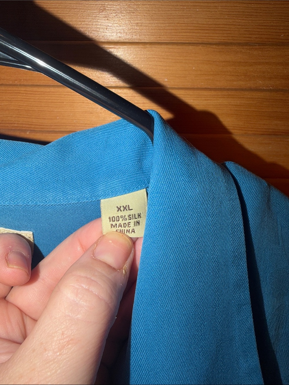 Tommy Bahama Blue Embroidered SILK Camp-Style Button Down Shirt - Picture 4 of 4